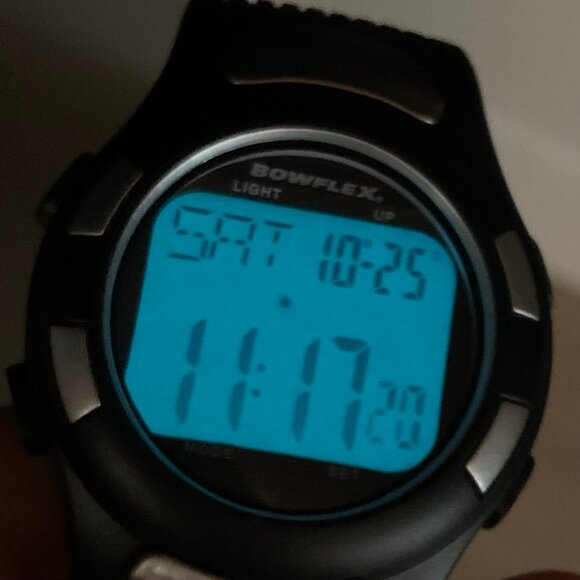 Bowflex men digital watch 42mm day date  chrono black silver tone quartz running - Picture 3 of 7